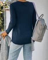 Unwritten Langarm-T-Shirt aus Baumwolle - Marineblau